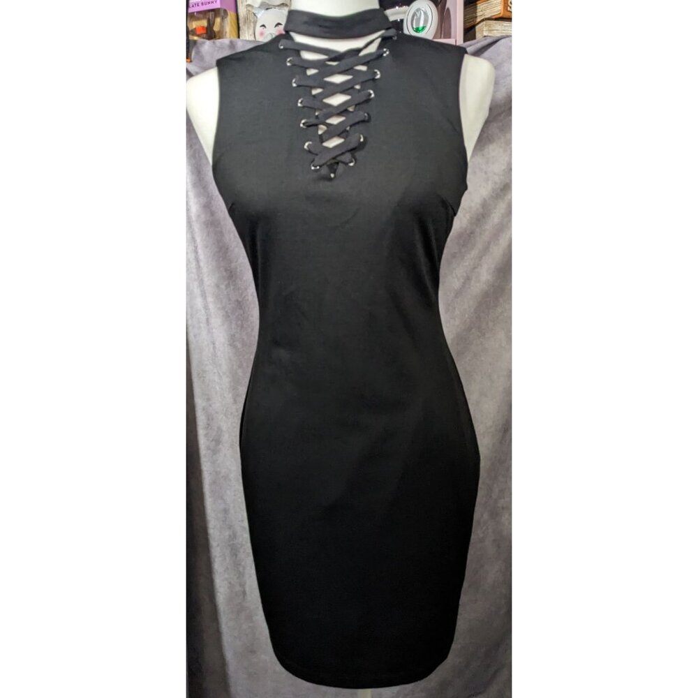 Fate by LFD Gothic Corset Neck Mini Bodycon Dress Size Small